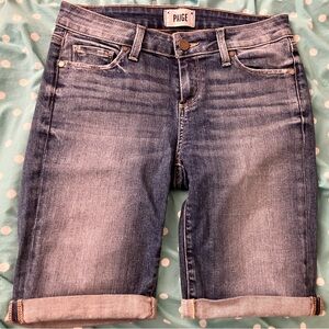 PAIGE Women's Blue Denim Shorts 7.5” inseam size 27